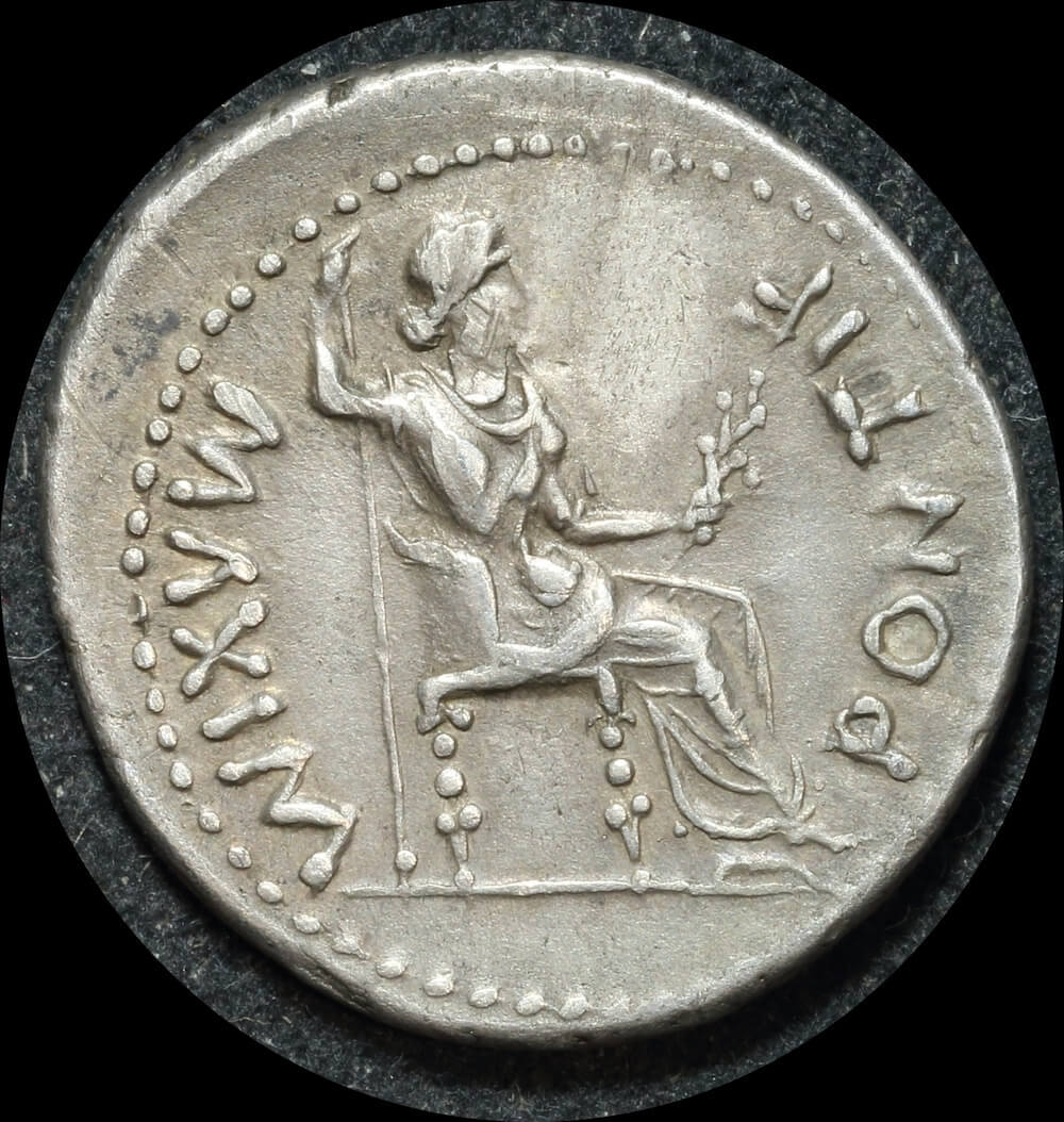 Ancient Rome (Imperial) 14-37 A.D. Tiberius Silver Denarius Tribute Penny Good VF
