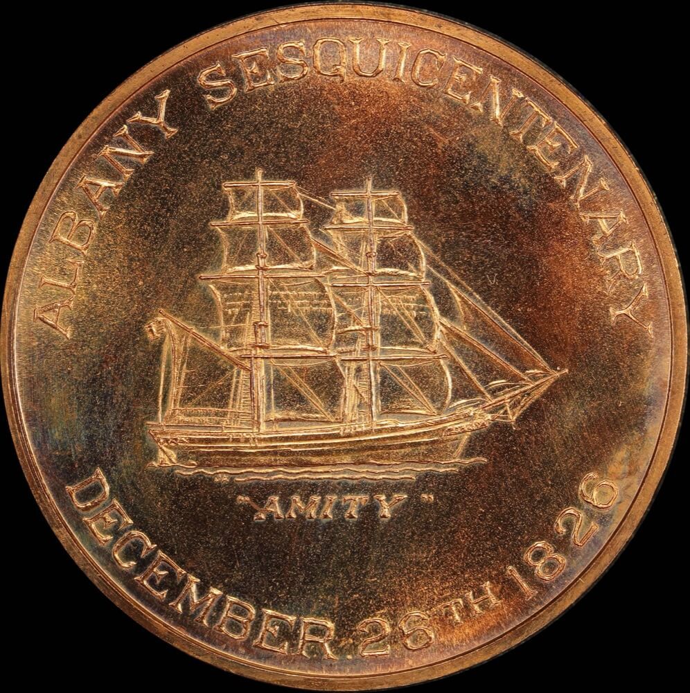 1977 Copper Medallion Sir Edmund Lockyer - Albany Sesquicentenary