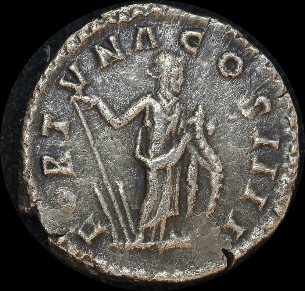 Ancient Rome (Imperial) 138 ~ 161 Antoninus Pius Silver Denarius Fortuna C 384 Extremely Fine