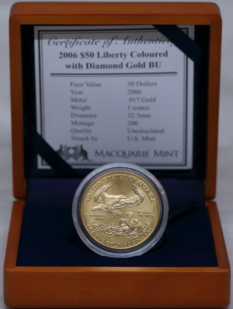 United States of America 2006 Gold 50 Dollars Liberty - Coloured With Diamond product image