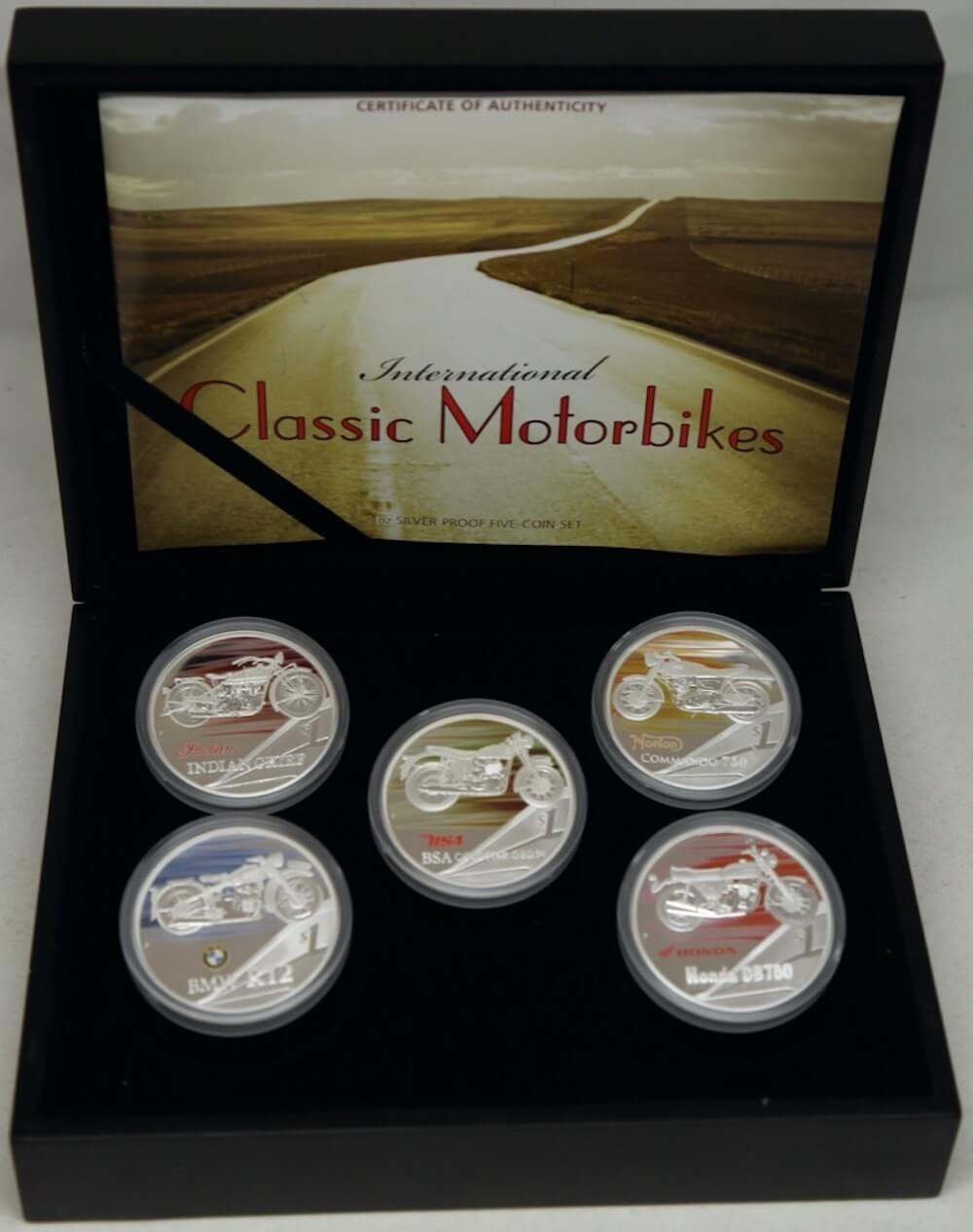 2008 Tuvalu Perth Mint Silver Five Coin Set Classic Motorbikes product image