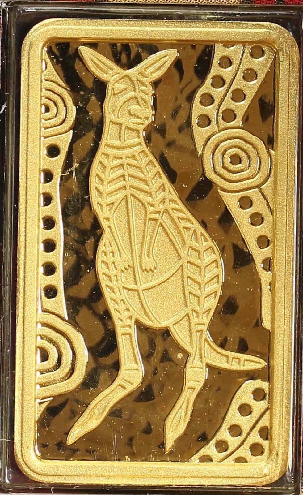 2008 Gold 5 Grams Rectangular Coin Kangaroo Dreaming product image
