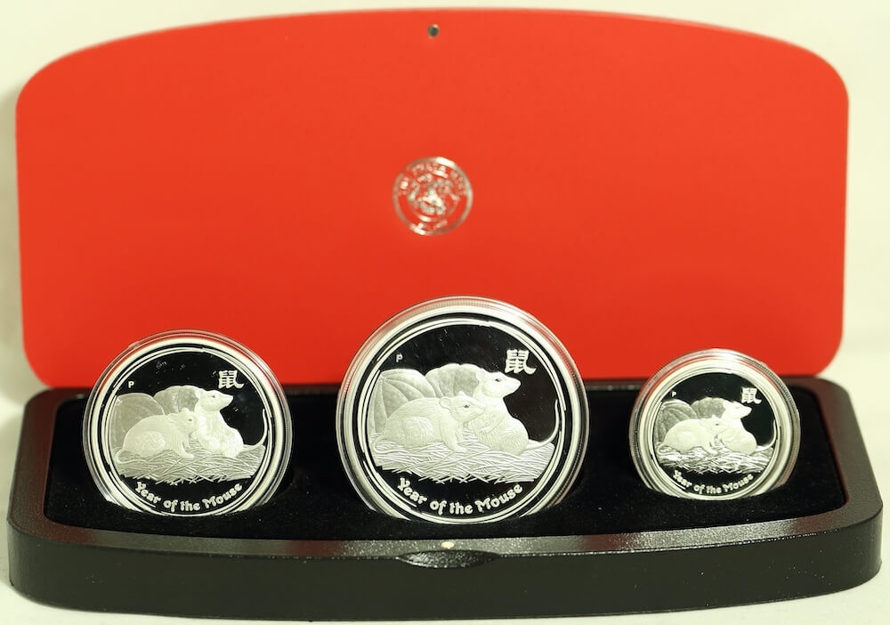 2008 Silver Three Coin Proof Set Year of the Mouse Australian Lunar Series II product image