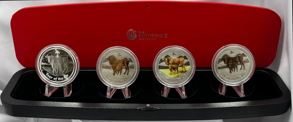 2009 Silver Lunar Four Coin Typeset Year of the Ox Series II product image