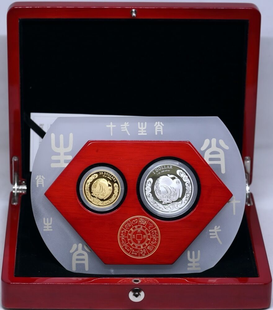 2009 Gold and Silver 2 Coin Proof Set 1/2 oz and 1 oz Year of the Ox