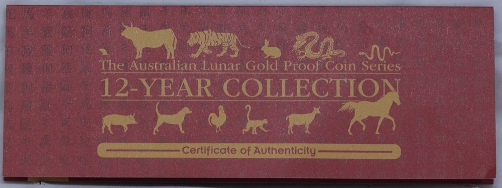Complete Set Of 12 Perth Mint Gold Lunar 1/10ozt Proof Coins (Series I) 1996 2007 product image
