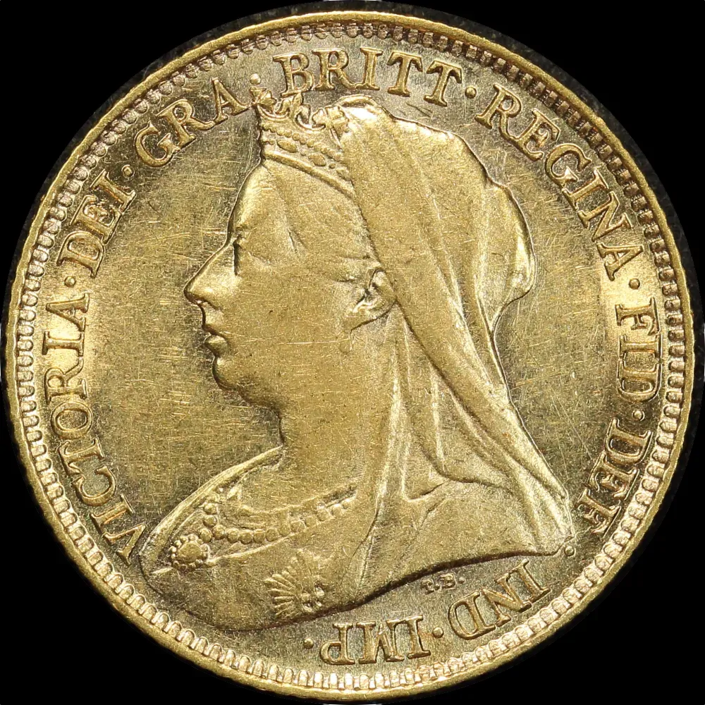1897 Sydney Veiled Head Half Sovereign Extremely Fine