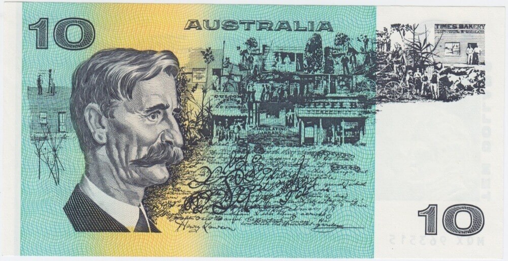 1991 $10 Note Paper Fraser/Cole Without PIL R313b Uncirculated