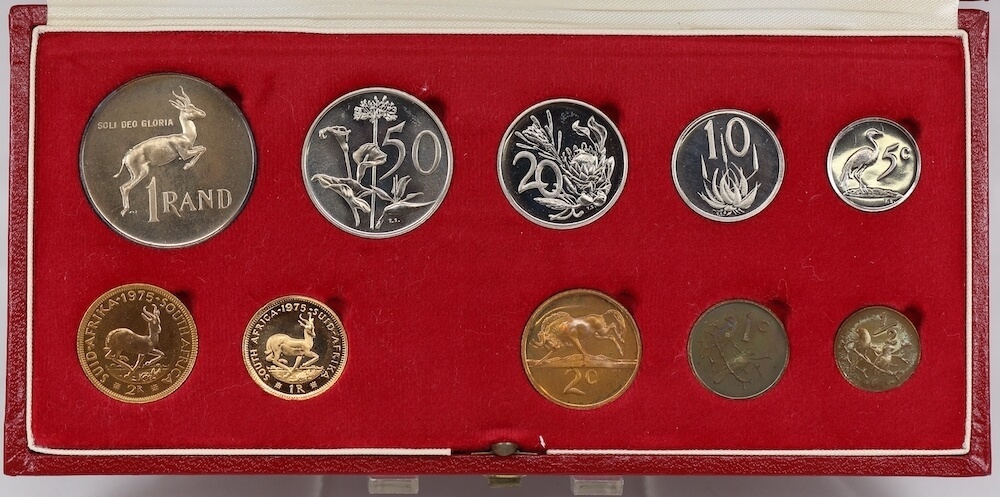 South Africa 1975 Long Proof Coin Set KM# PS93 FDC product image
