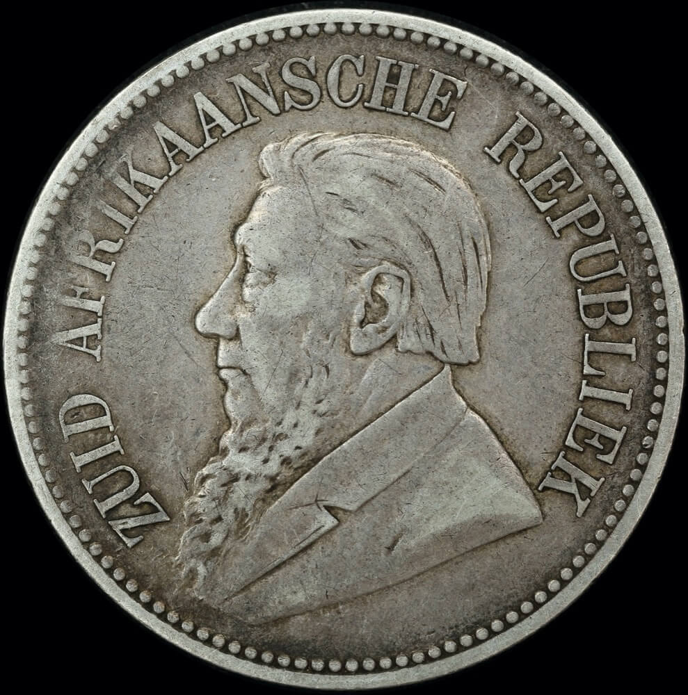 South Africa 1895 Silver Half Crown KM# 7 about VF product image