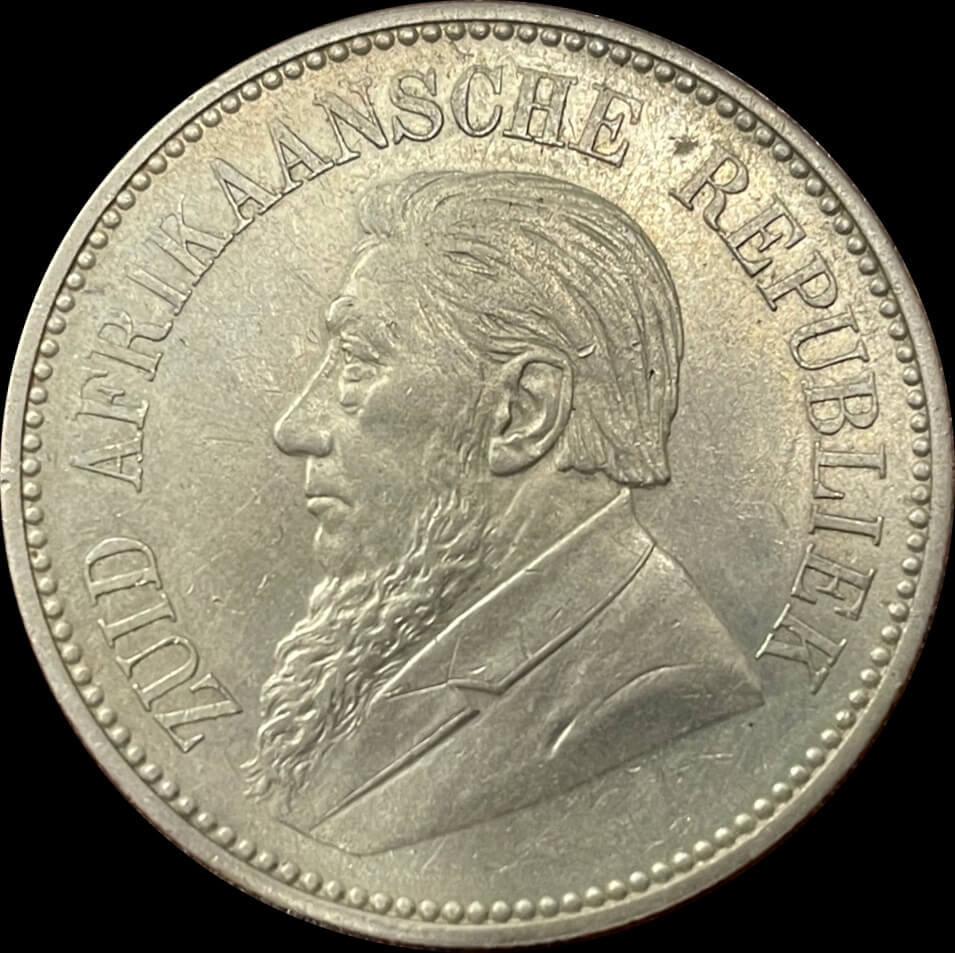 South Africa 1897 Silver Half Crown KM# 7 good EF product image