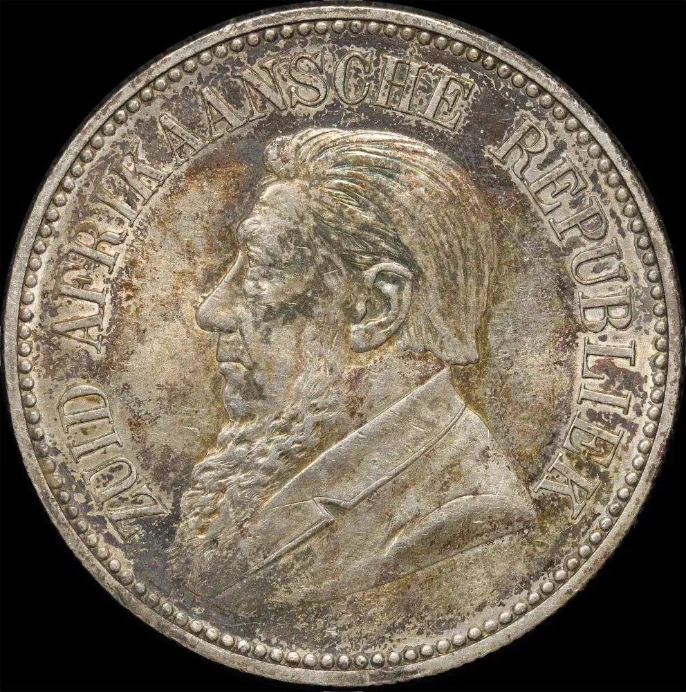 South Africa 1897 Silver Half Crown KM# 7 good EF product image