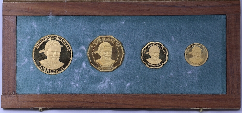 Swaziland 1974 Gold Poof Coin Set - 75th Anniversary the Birth of King Sobhuza II KM# PS30 FDC product image
