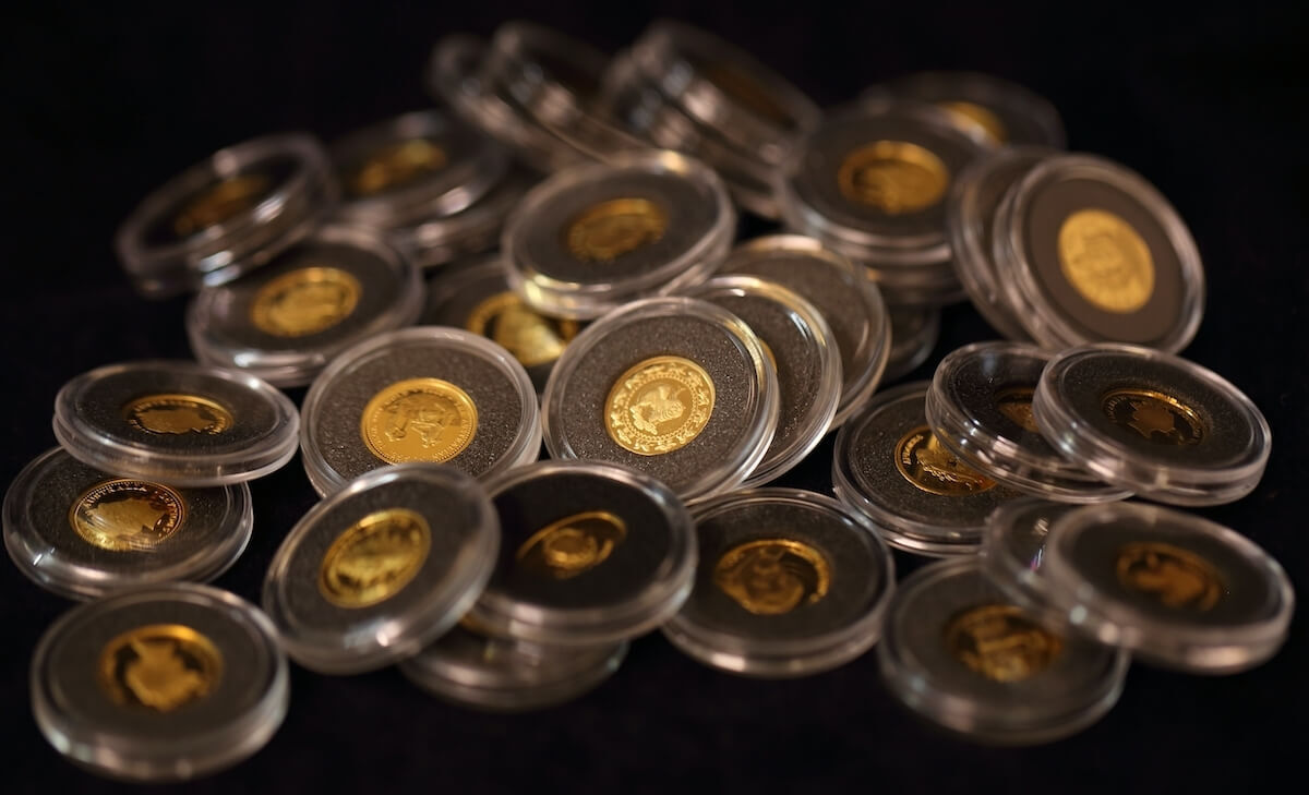 Series of 34 of the "Smallest Gold Coins in the World" Each 99.9% pure and around 1.2g product image