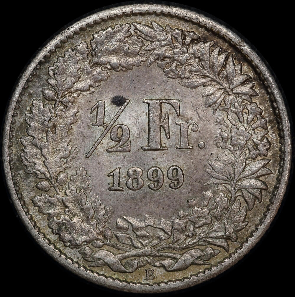 Switzerland 1899 Silver 1/2 Franc KM# 23 Uncirculated product image