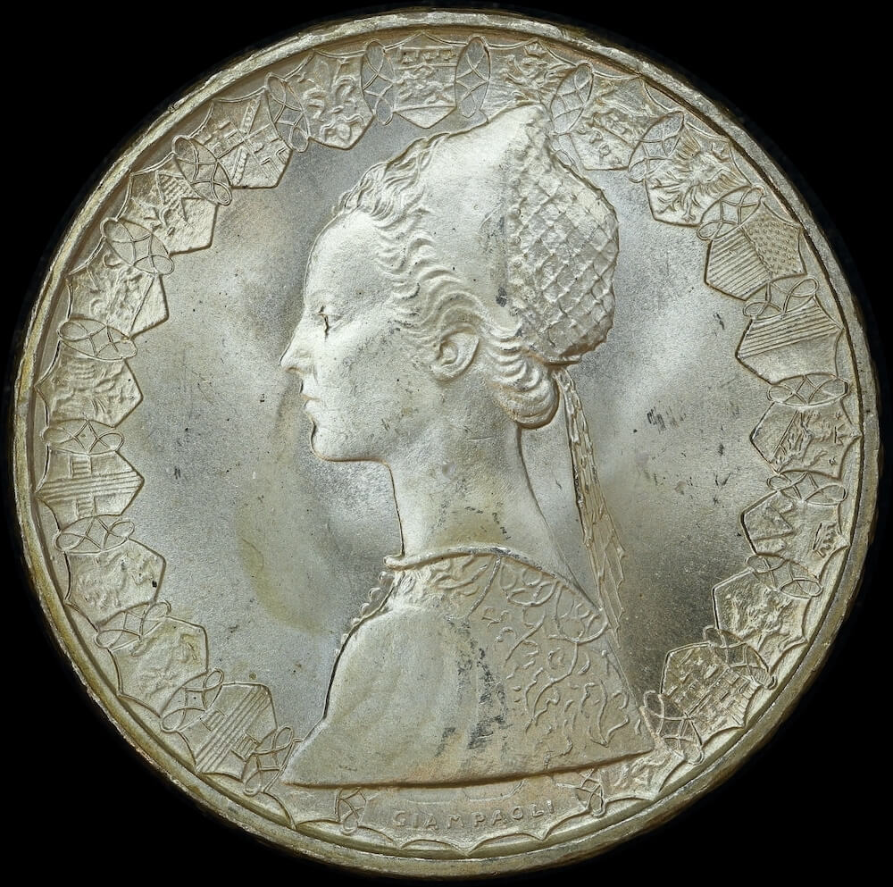 Italy 1966 Silver 500 Lire KM# 98 Uncirculated product image