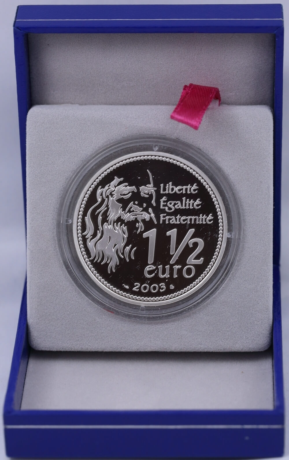 French 2003 Silver 1 1/2 Euro Mona Lisa KM# 1353  product image