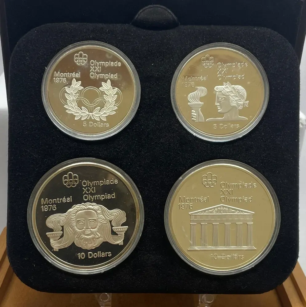 Canada 1974 Set of 4 Silver $5 and $10 Coins Proof - Montreal Olympics (Series III) product image