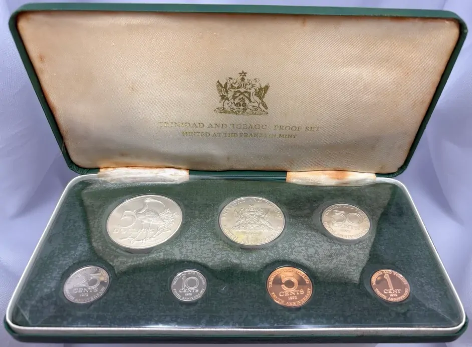 Trinidad and Tobago 1972 7 Coin Proof Set includes Silver 5 Dollars product image