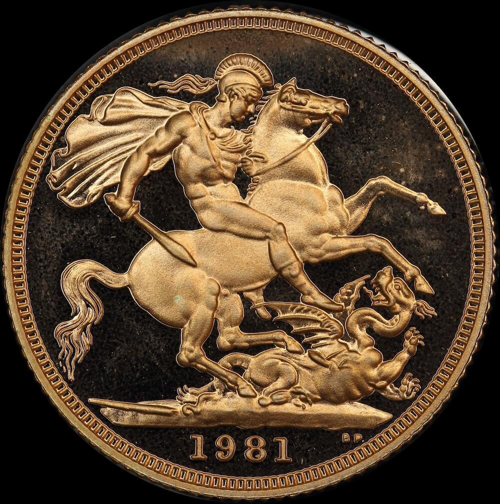 Great Britain 1981 Gold Proof Sovereign In Presentation Case product image