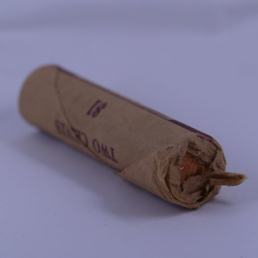 1974 Two Cent RBA Mint Roll Heads Tails Opened One End