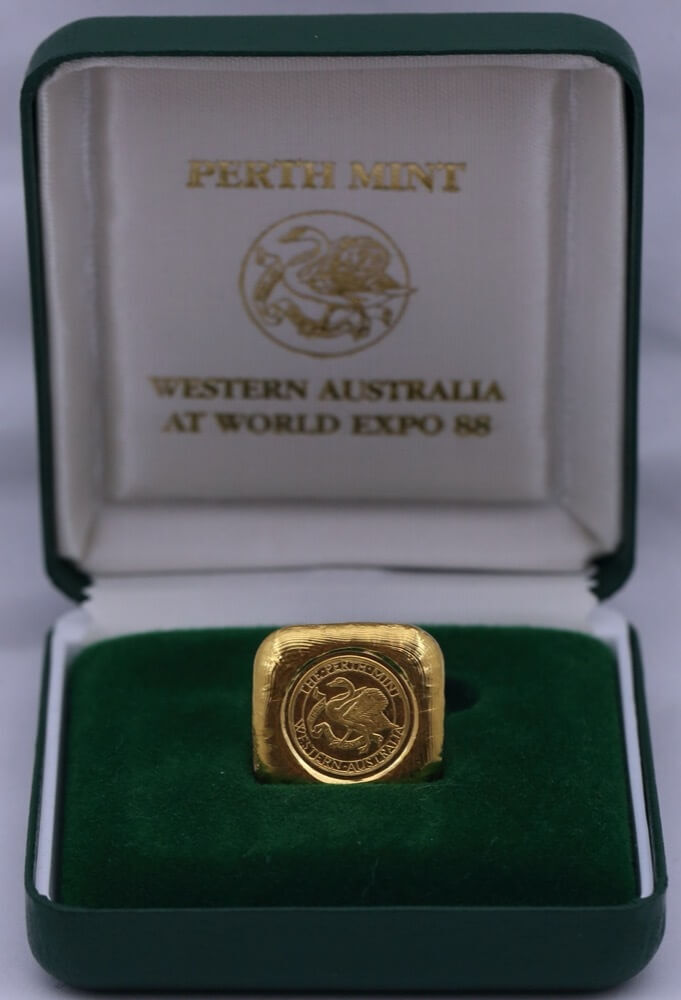 Limited Edition Perth Mint 1ozt Gold Ingot Issued at World Expo 88 in Presentation Case