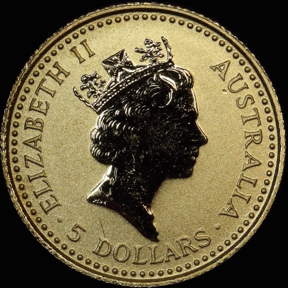 1993 1/20 Ounce Gold Uncirculated Kangaroo Nugget