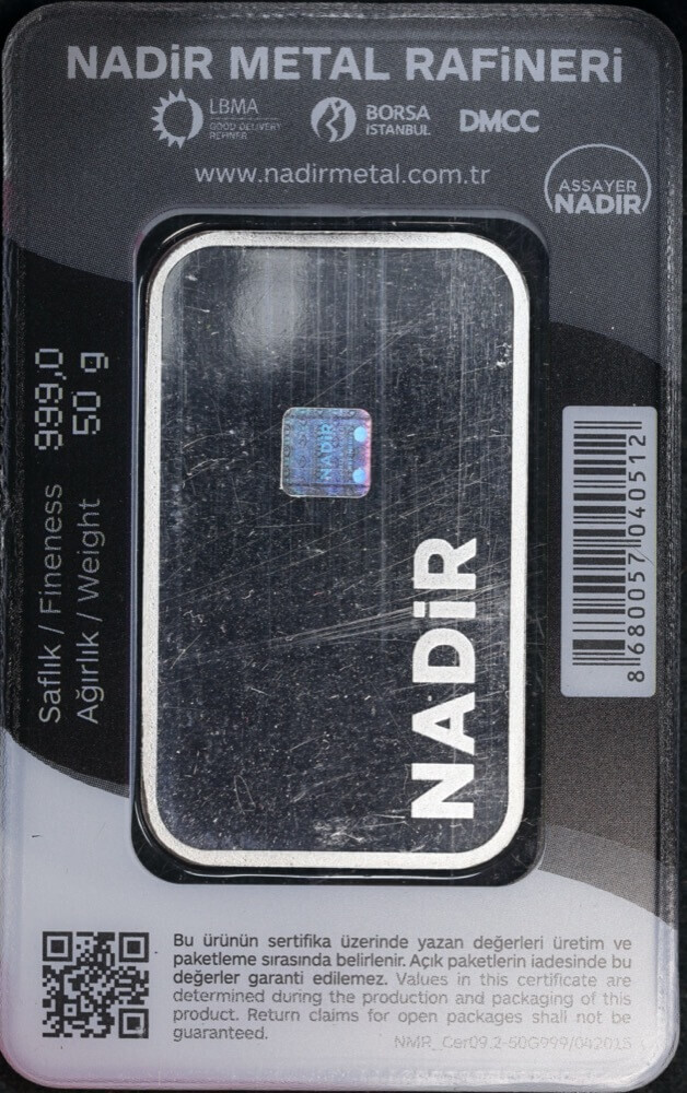 Generic Silver 50g Ingot 99.90% Pure