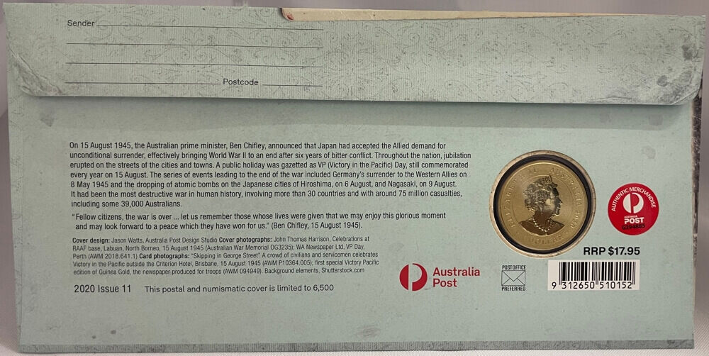 2020 Victory in the Pacific PNC Perth Stamp & Coin Show Red Overprint product image