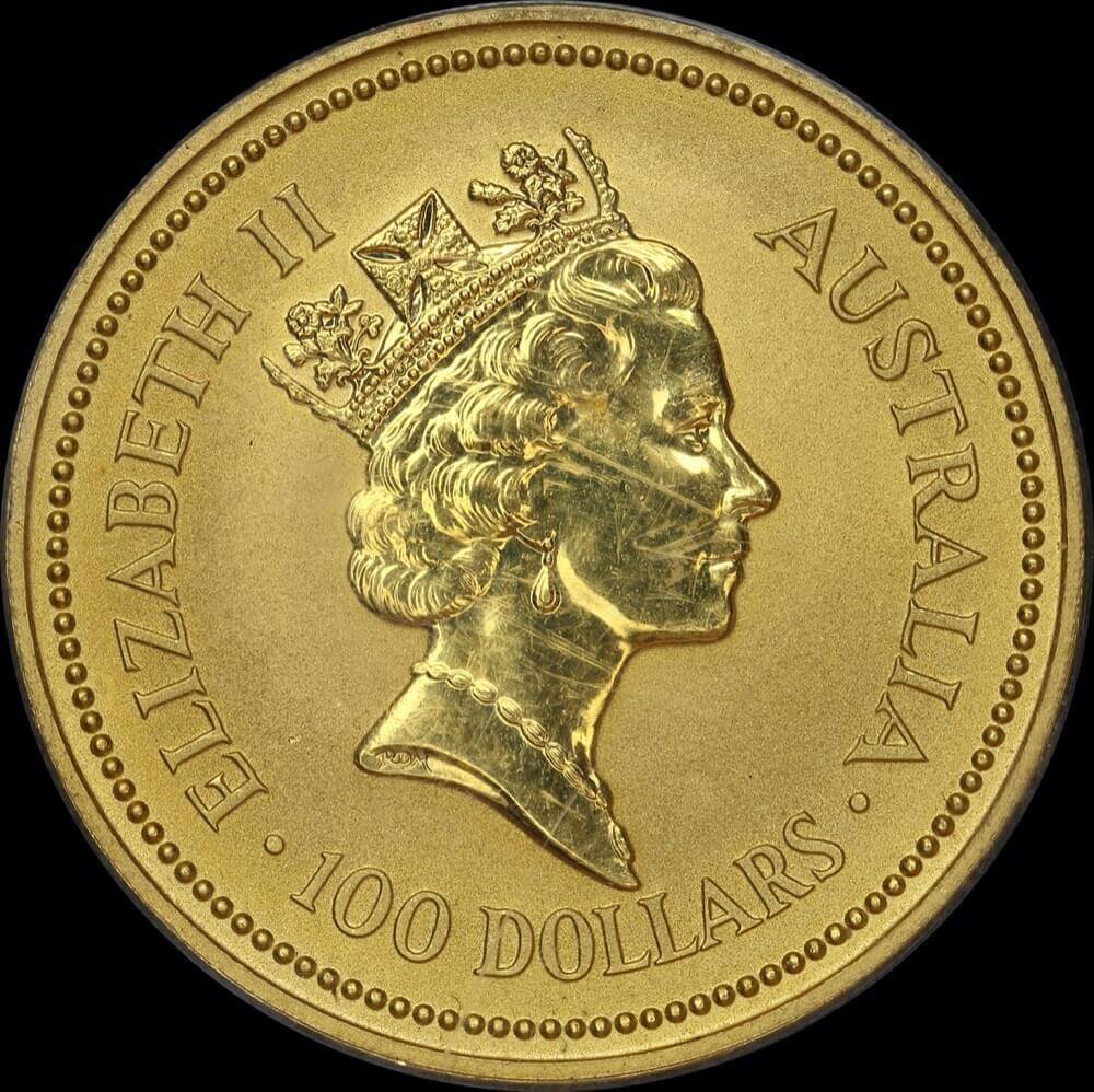 1990 Gold One Ounce Kangaroo Nugget Coin Mother Red Kangaroo