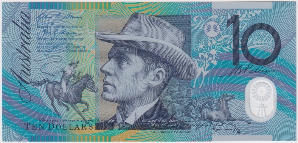 2015 $10 Note Stevens/Fraser AA15 First Prefix R323F Uncirculated