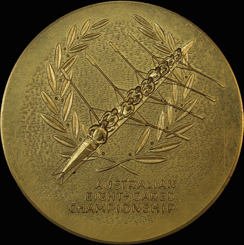 1969 Australian Eight-Oared Championship - King's Cup Medal in Gilt Base Metal by Stokes
