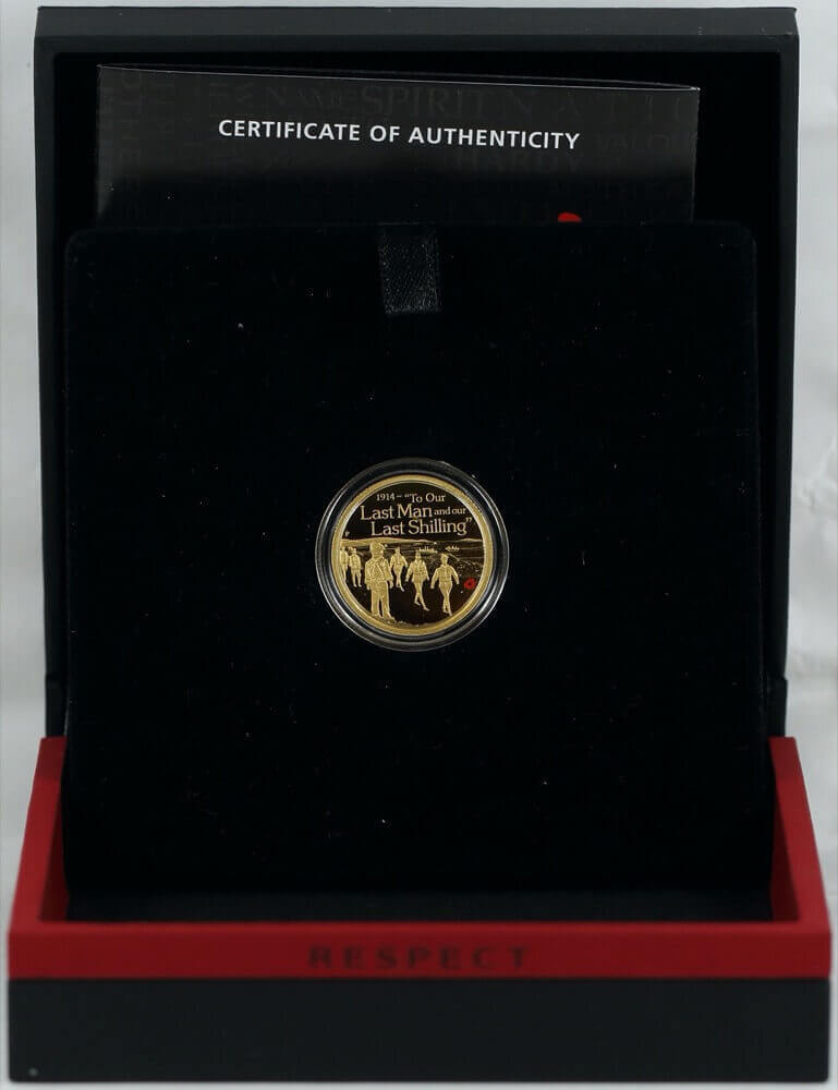 2014 Gold Quarter Ounce Proof Coin ANZAC Spirit 100th Anniversary Proof Coin Series To Our Last Man product image