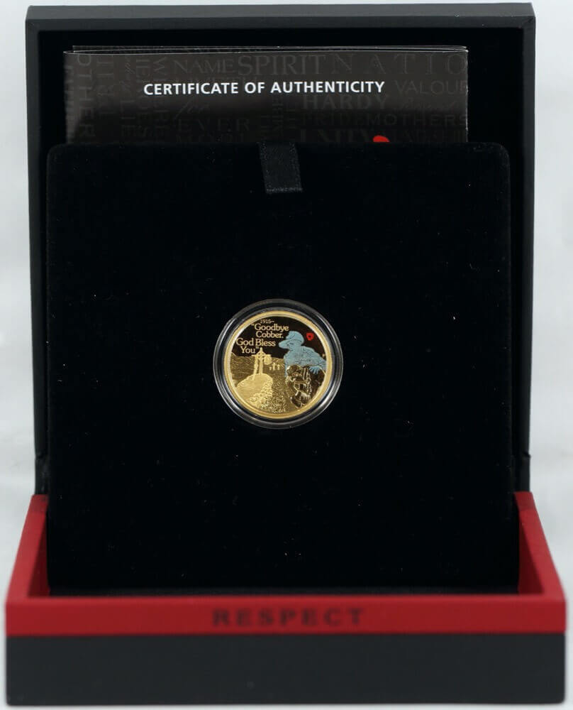 2015 Gold 1/4 Ounce Proof Coin ANZAC Spirit 100th Anniversary Proof Coin Series - Goodbye Cobber product image