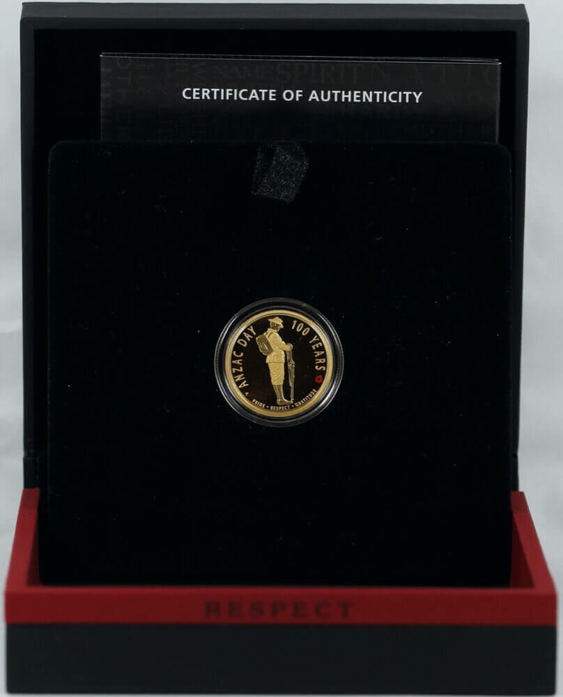 2016 Gold 1/4 Ounce Proof Coin ANZAC Spirit 100th Anniversary Proof Coin Series Anzac Day 100 Years