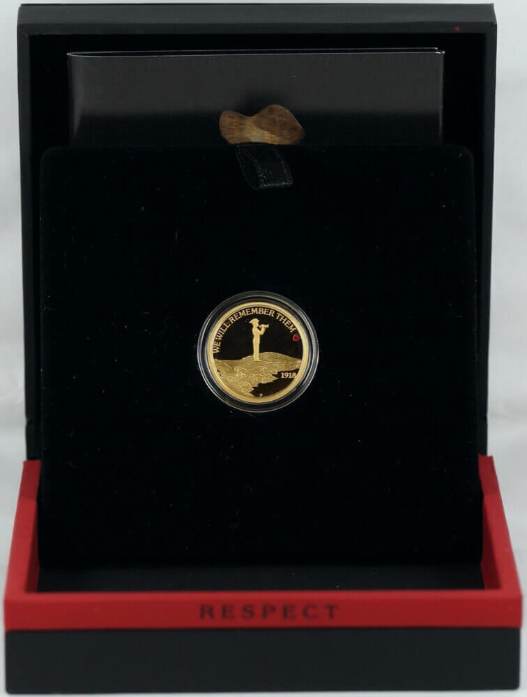 2018 Gold Quarter Ounce Proof Coin ANZAC Spirit 100th Anniversary Proof Coin Series We Will Remember Them product image