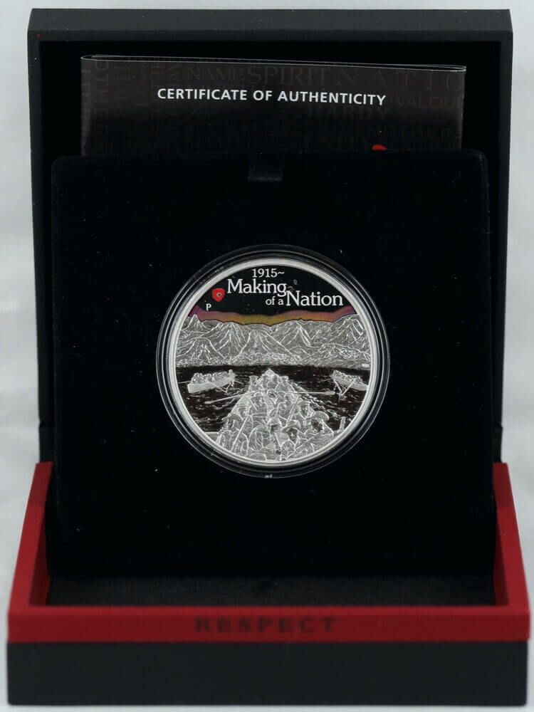 2015 Silver 1 Ounce Proof Coin ANZAC Spirit 100th Anniversary Proof Coin Series - Making of a Nation