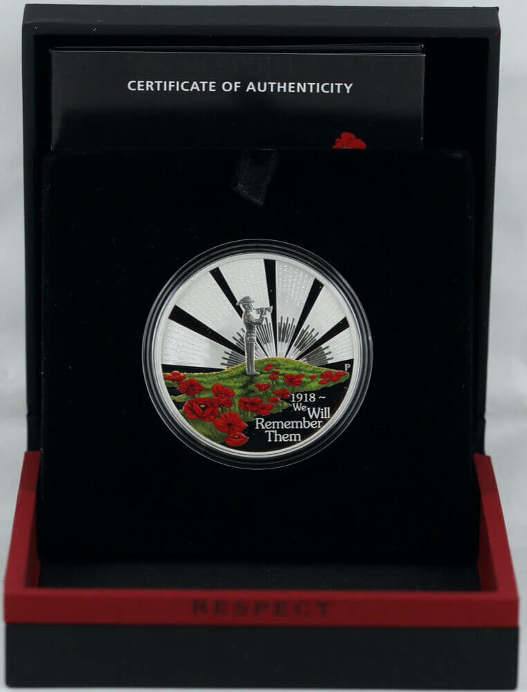 2018 Silver One Ounce Proof Coin ANZAC Spirit 100th Anniversary Proof Coin Series We Will Remember Them product image