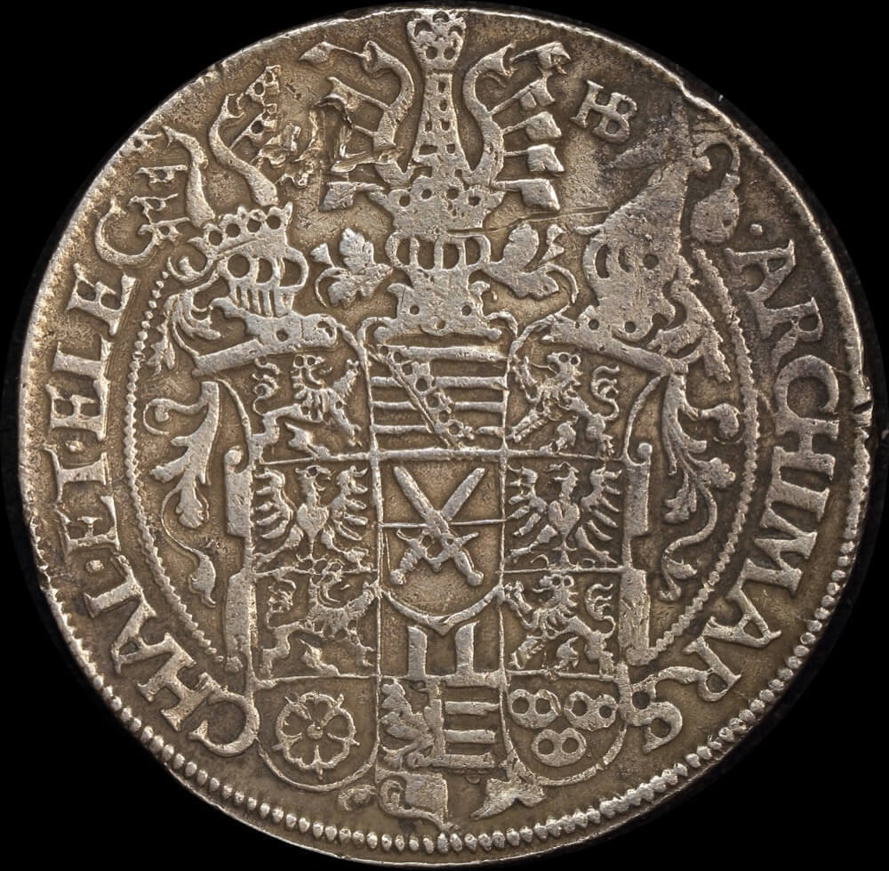 German States (Saxony Albertine) 1586 Silver Thaler ex Batavia shipwreck Dav# 9798 Very Fine