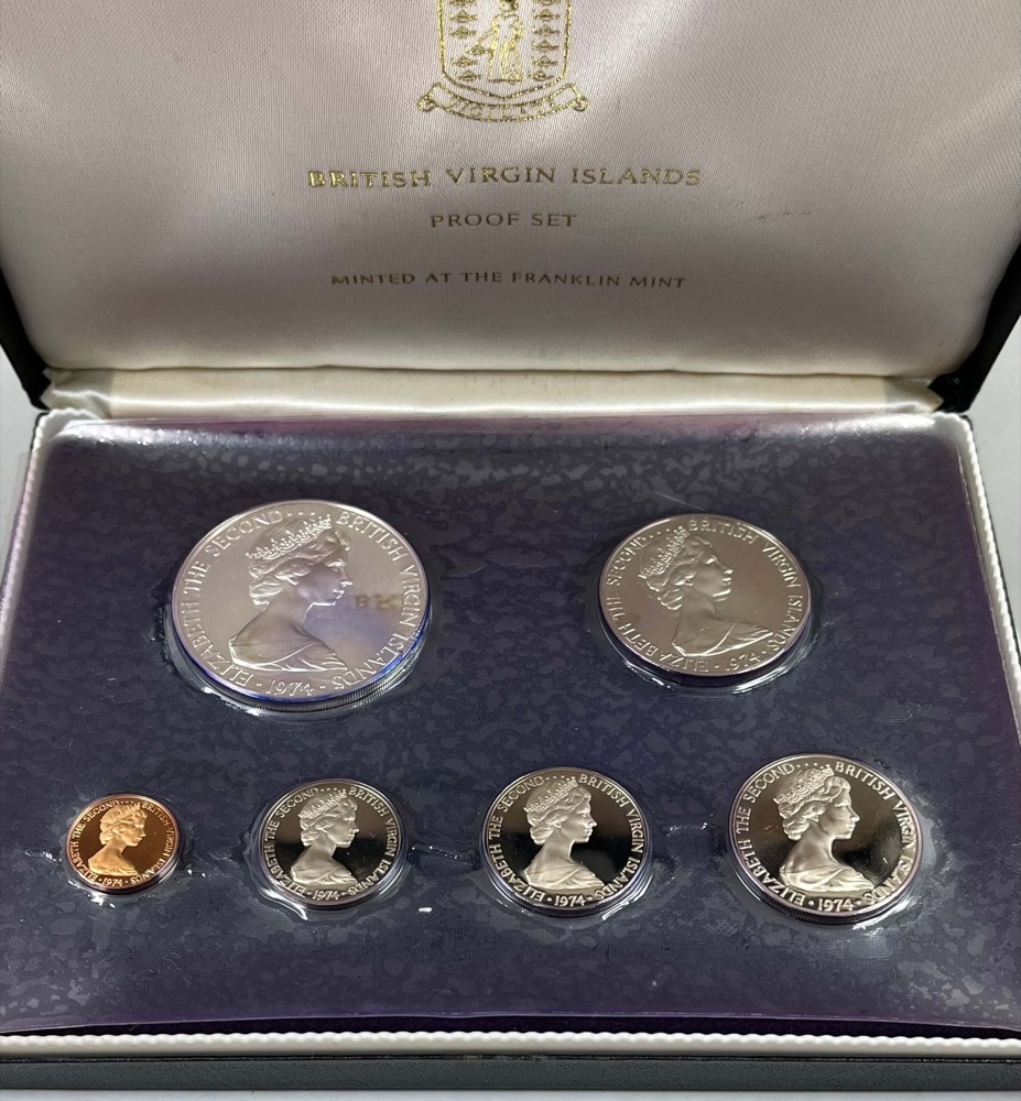 British Virgin Islands 1974 Silver Proof Coin Set KM# PS1 FDC product image