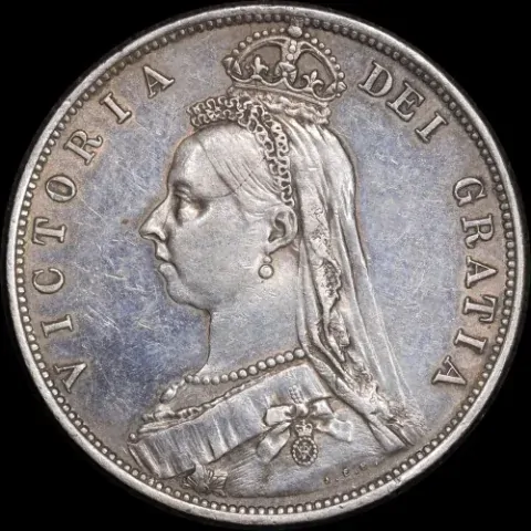 1888 Silver Half Crown Victoria S#3924 EF product image