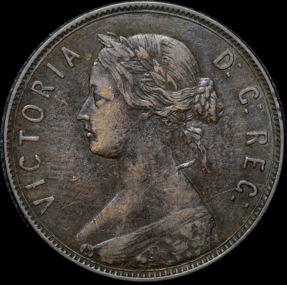 Canada (Newfoundland) 1880 Copper 1 Cent KM# 1 about EF product image