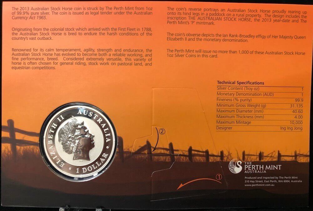 2013 Silver 1 Ounce Specimen Coin The Australian Stock Horse product image