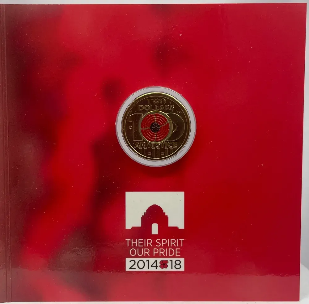 2018 Coloured 2 Dollar Coin C Mintmark Folder Remembrance Day product image