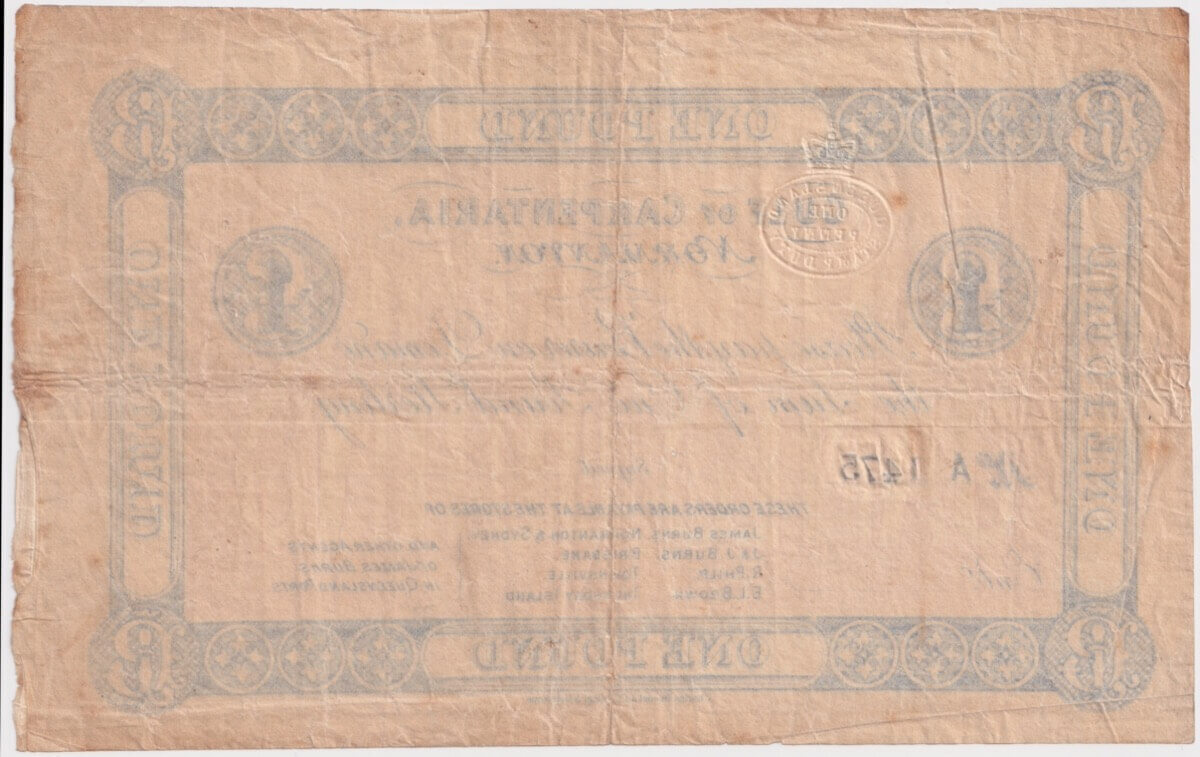 James Burns (Normanton) Unissued One Pound Private Trader's Note Very Fine