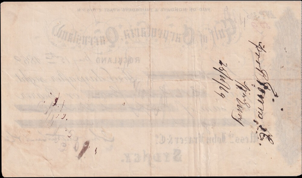 John Frazer (Gulf of Carpentaria) 1869 Sight Note about VF