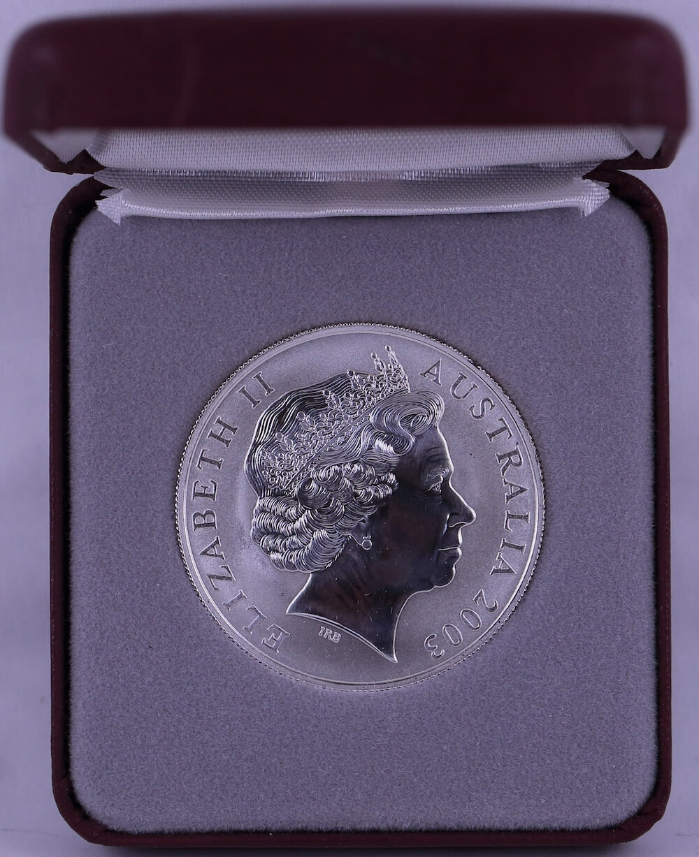 2003 One Dollar Silver Kangaroo Unc Coin In Box Aboriginal Design product image
