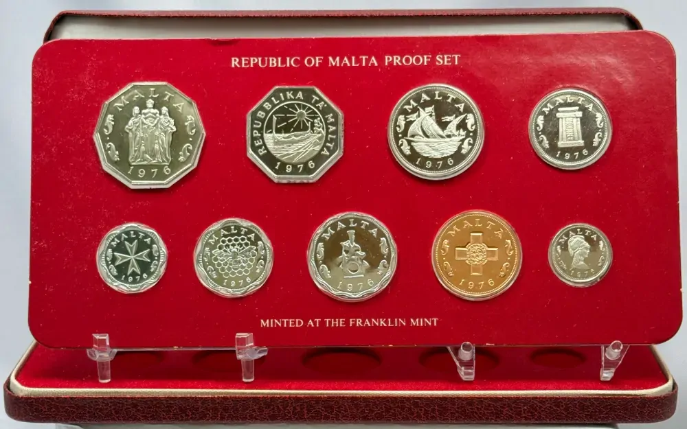 Malta 1976 Proof Coin Set KM# PS2 FDC product image