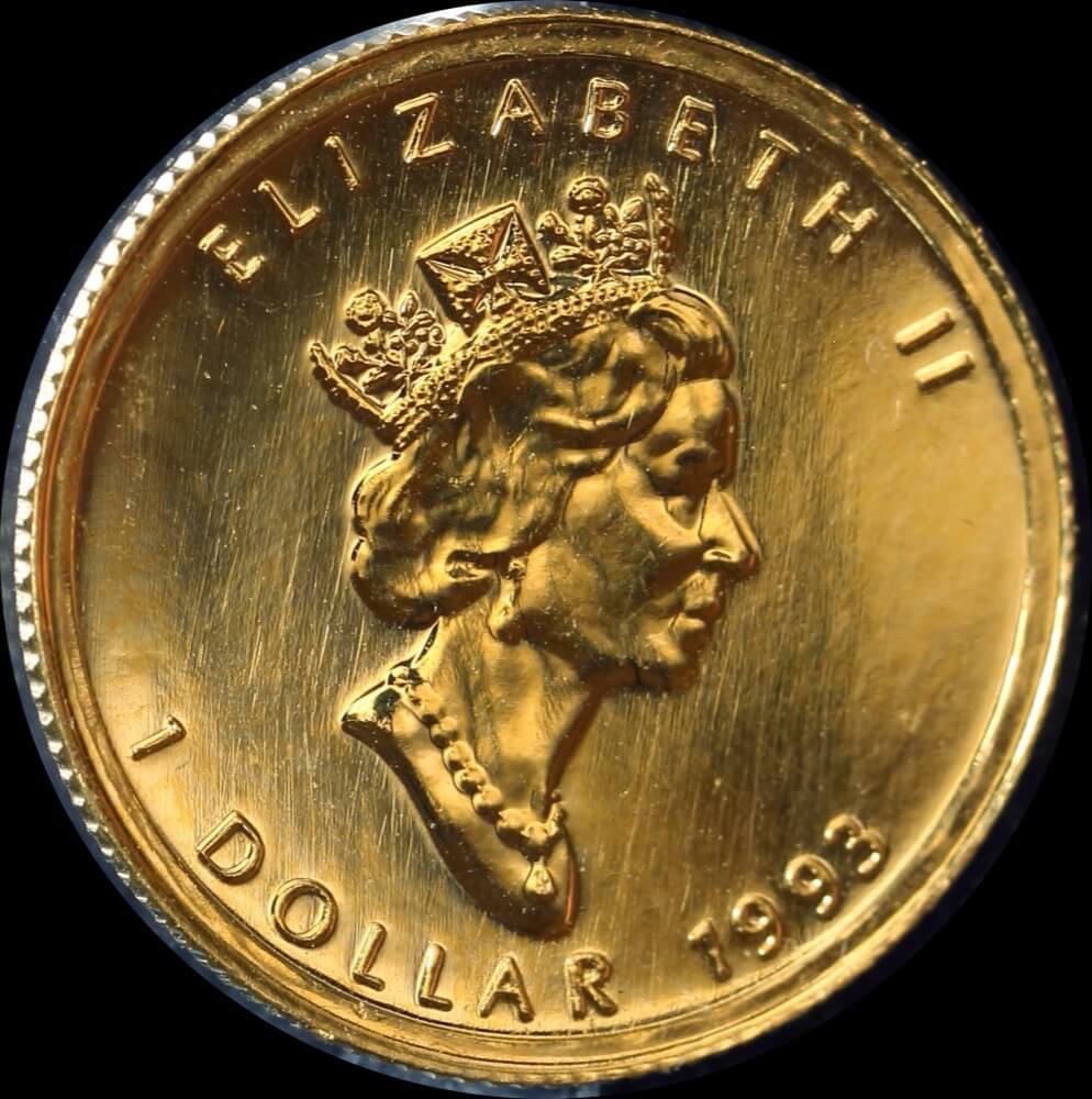 Canada 1993 Gold 1/20ozt Maple Leaf KM# 238 UNC product image