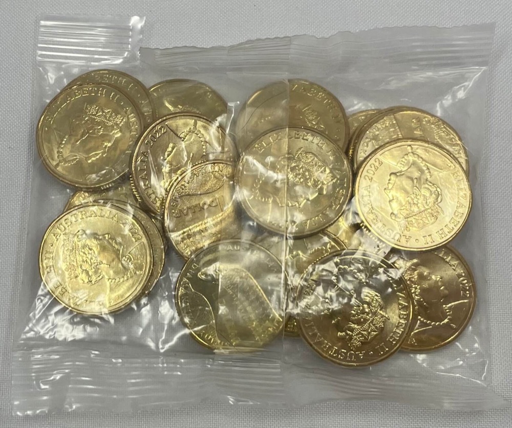 2022 $1 Security Bag of 20 Coins Australian Dinosaurs Diamantinasaurus Matildae product image